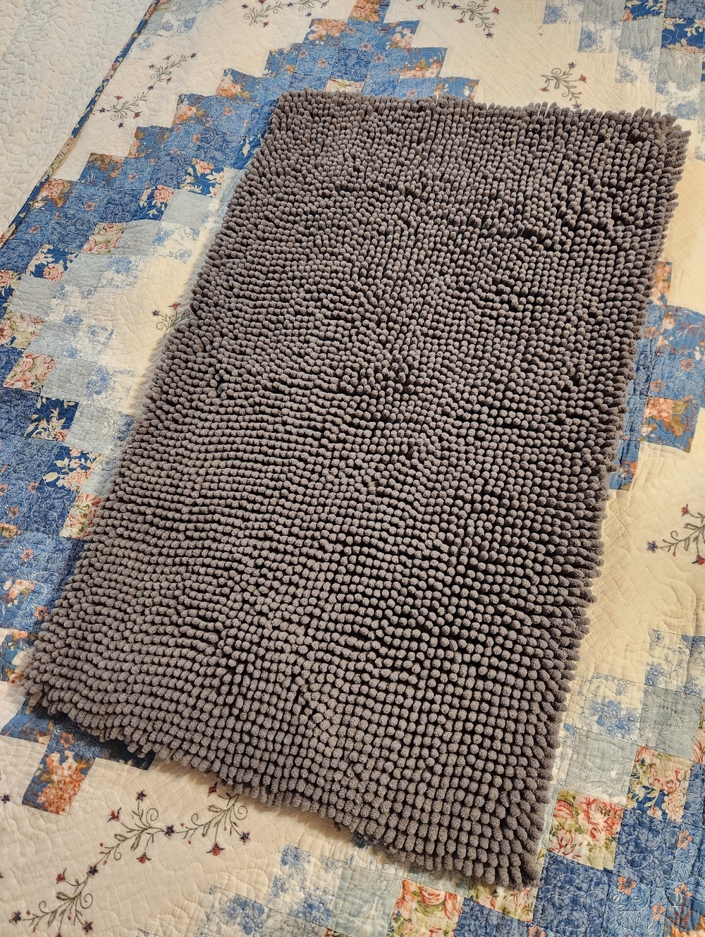 Pair Of Plush Chenille Bath Rugs